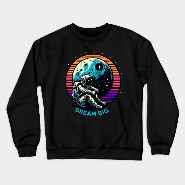 dream big astronaut v2 Crewneck Sweatshirt by hunnydoll